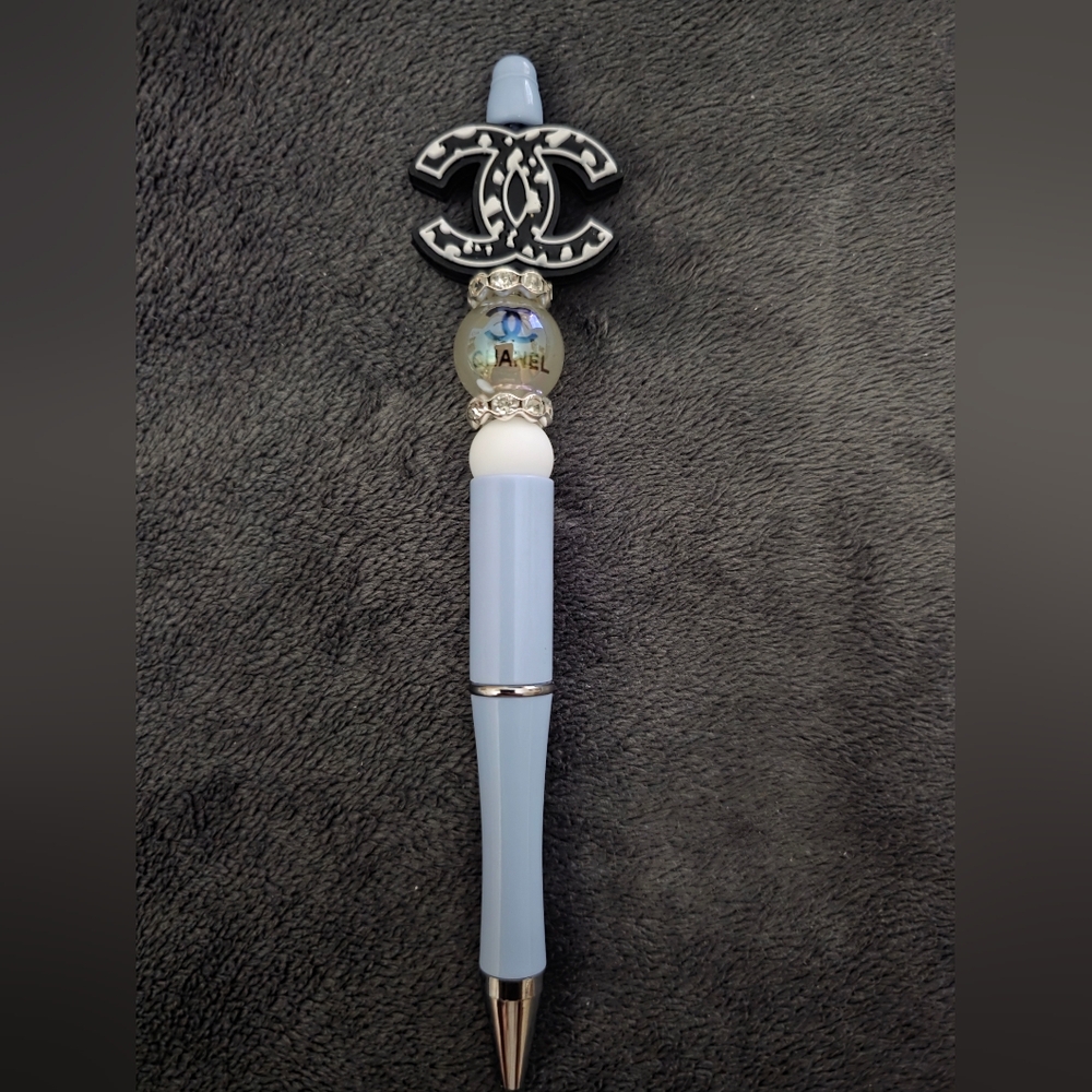 Luxury Inspired Light Blue and Silver Pen
